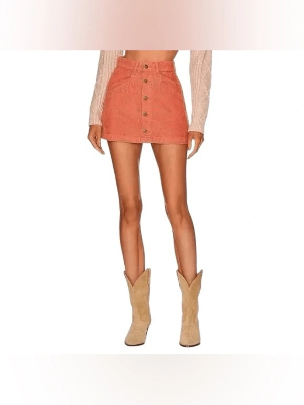 NWOT Free People Ray Corduroy Mini Skirt